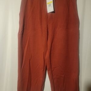 Nike Yoga Luxe Cropped Fleece Pants Women's Training Brown DA0776 Size Small